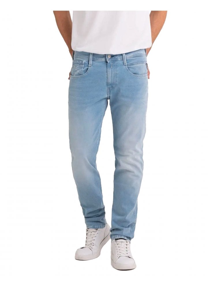 Replay Hyperflex Reused Anbass Slim Jean Washed Blue