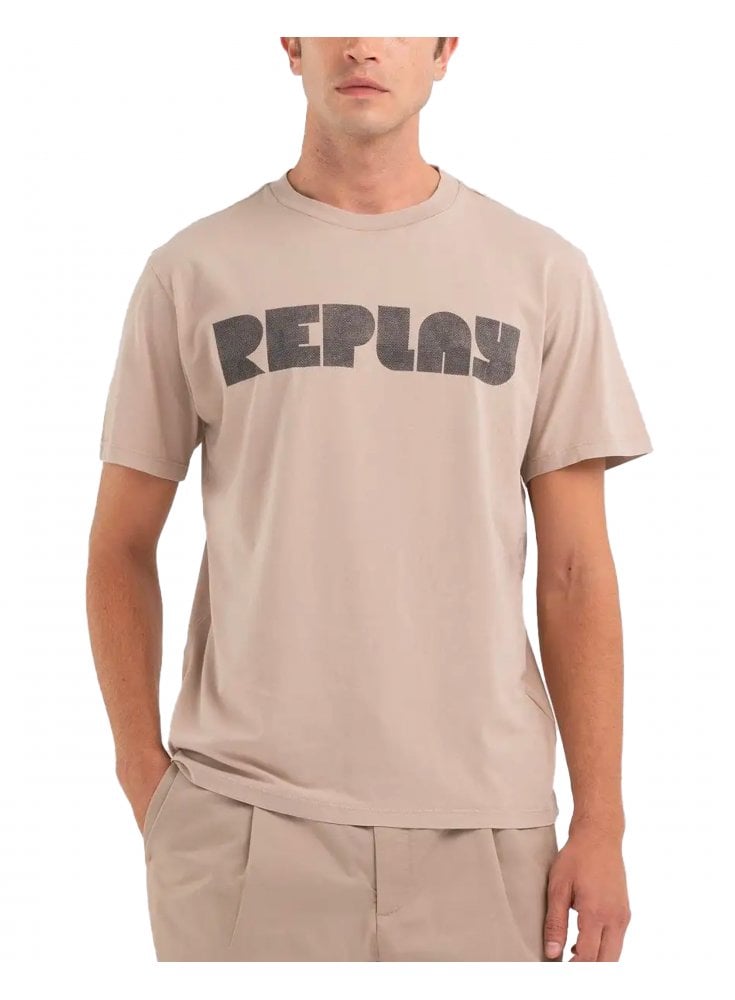 Replay Organic Logo T Shirt Stone