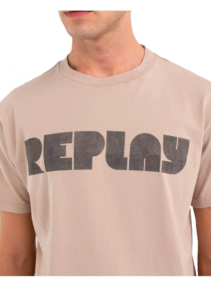 Replay Organic Logo T Shirt Stone