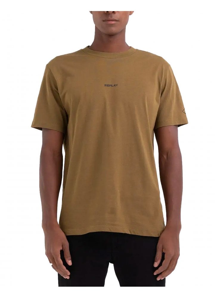 Replay Plain Crew Neck T Shirt Khaki