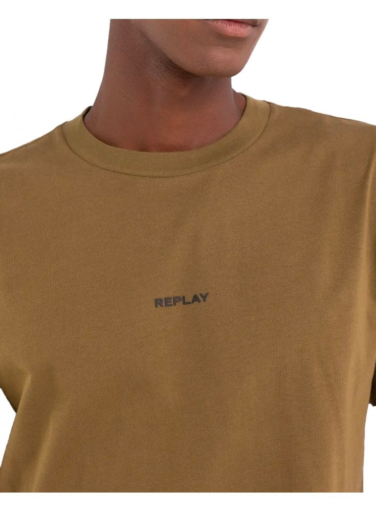 Replay Plain Crew Neck T Shirt Khaki