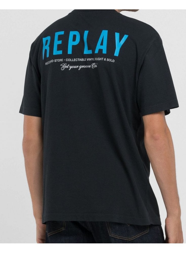 Replay Record Store T Shirt Black