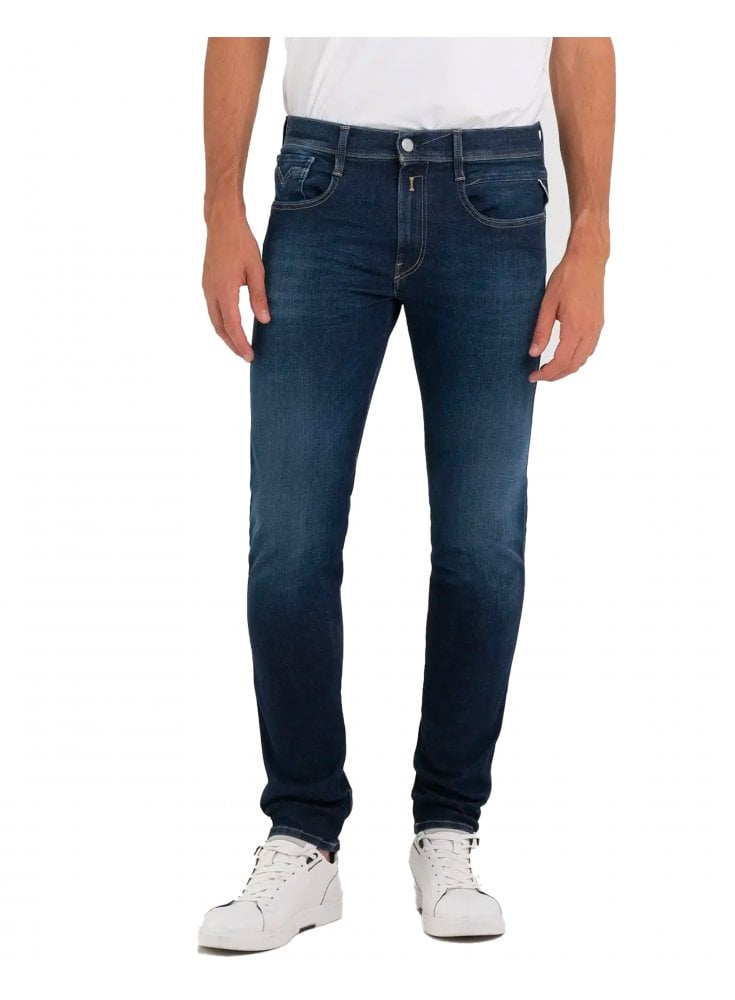 Replay Recycle 360*hyperflex Mid Blue Stretch Slim Fit Jean 007