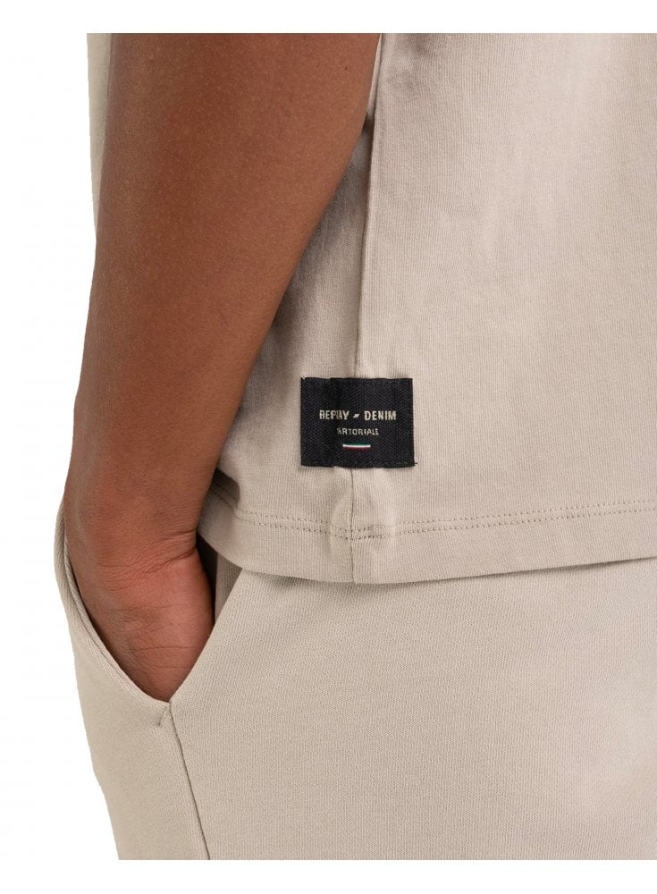 Replay Sartoriale Denim T-shirt Cement