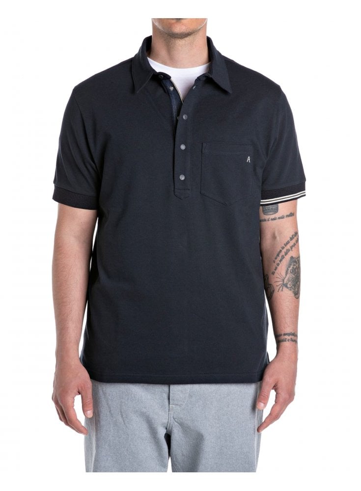 Replay Sartoriale Premium Quality Polo Shirt Navy