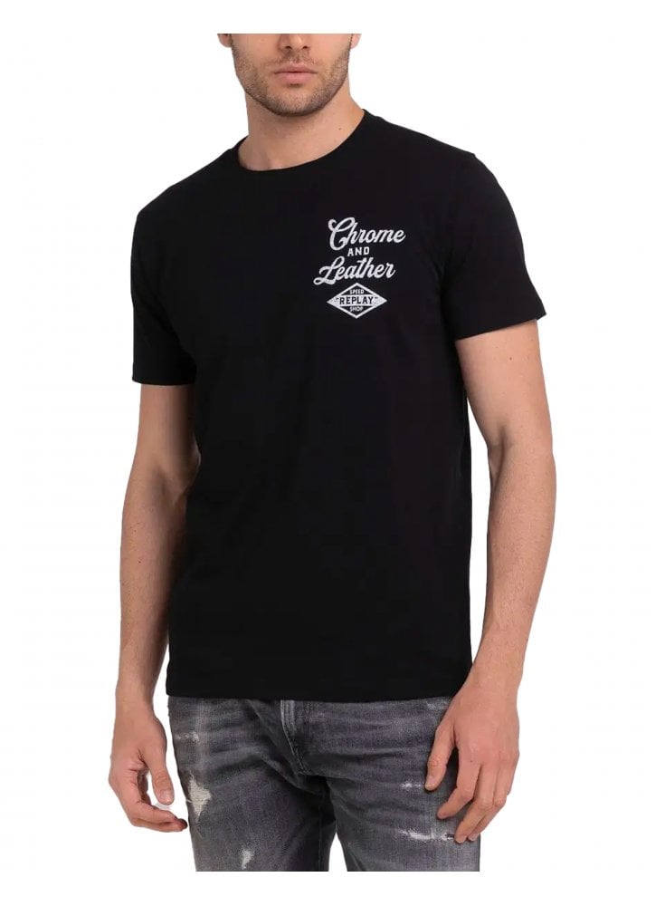 Replay Speed Shop T Shirt With Back Print Black