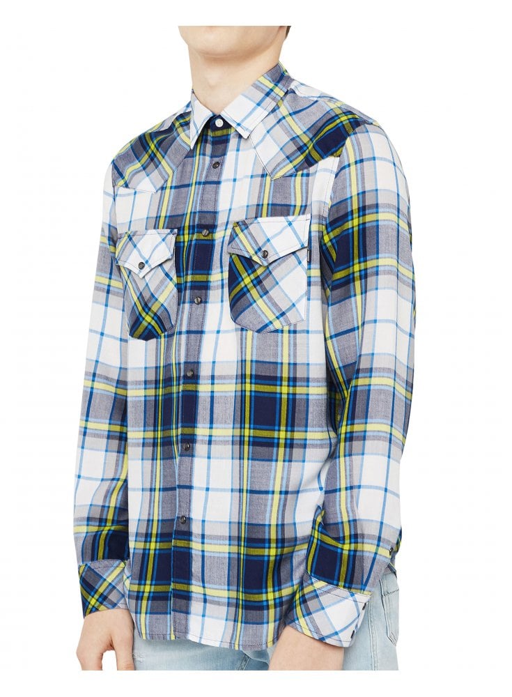 Diesel S-East-Long-F Shirt White Blue