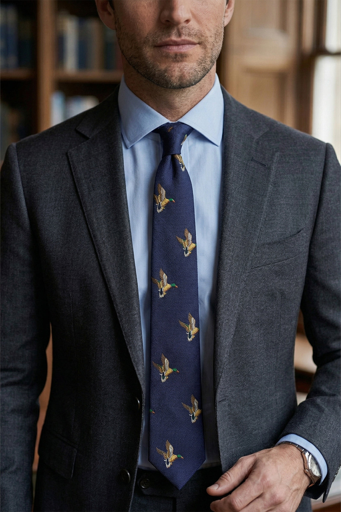 Mallard Navy Silk Tie