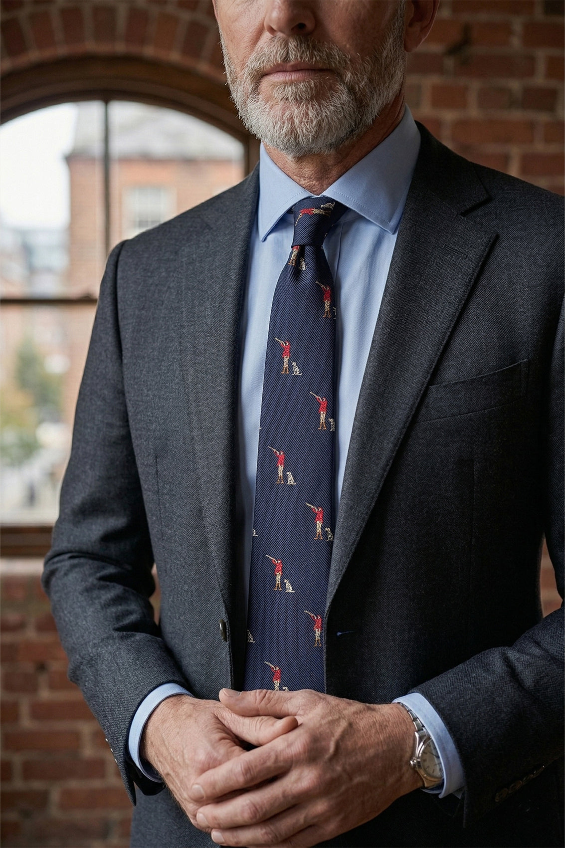 Hunting Navy Silk Tie